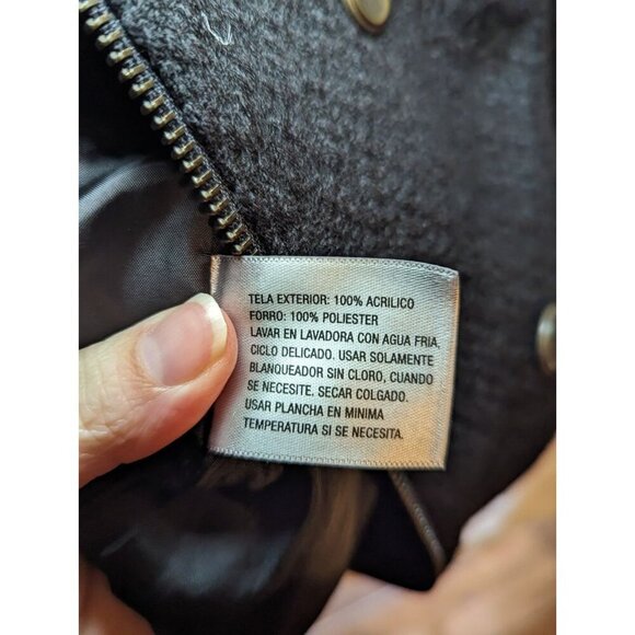 Worthington Black Tweed Zip Up Ruffled Peplum Jacket Women's Size Medium - Picture 10 of 16